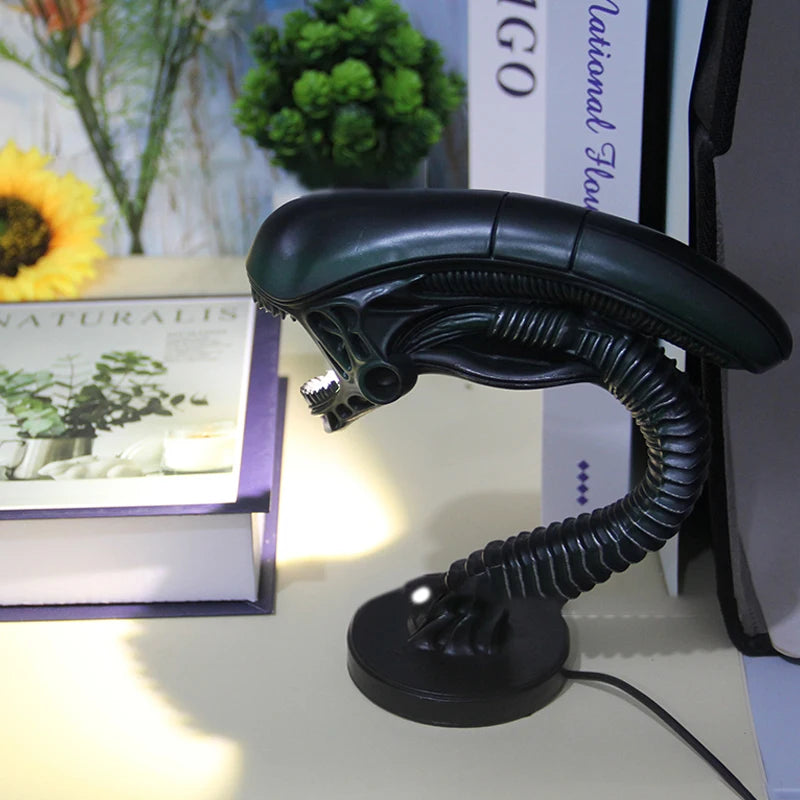 Alien Creature LED Lamp Stand Resin Night Light for Bedroom Home Decor Sculpture Ambient Lighting