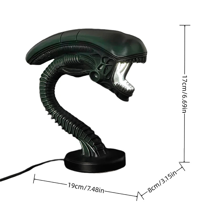 Alien Creature LED Lamp Stand Resin Night Light for Bedroom Home Decor Sculpture Ambient Lighting