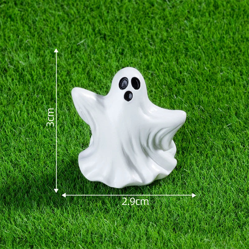 Halloween Pumpkin Ghost Micro Landscape Figurines Cute Small Ornaments Creative DIY Home Decoration Accessories Gifts