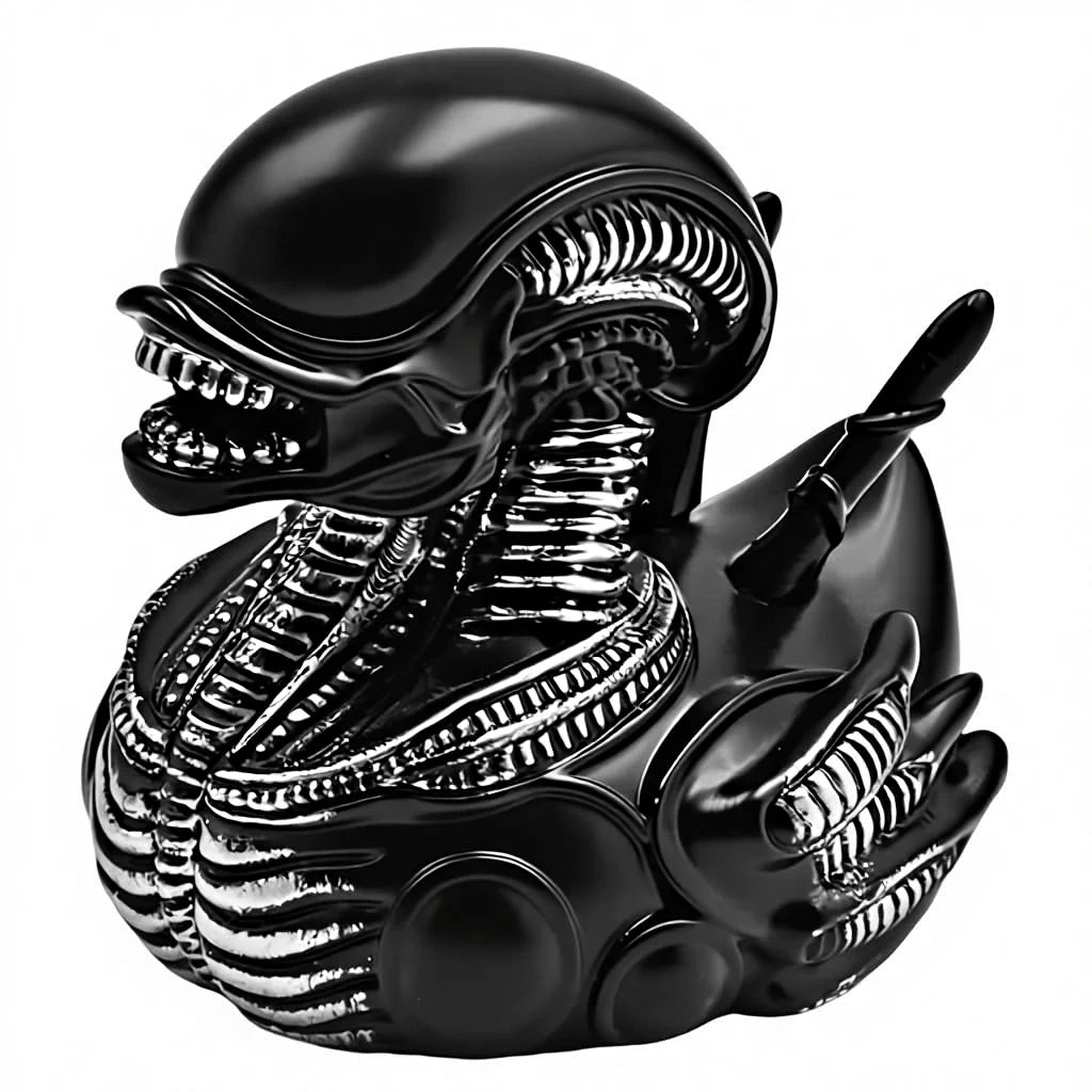 Alien Duck Resin Statue，Evil Alien Duck Ornament ，Resin Car Dashboard & Desk Decor, Funny Gift Idea