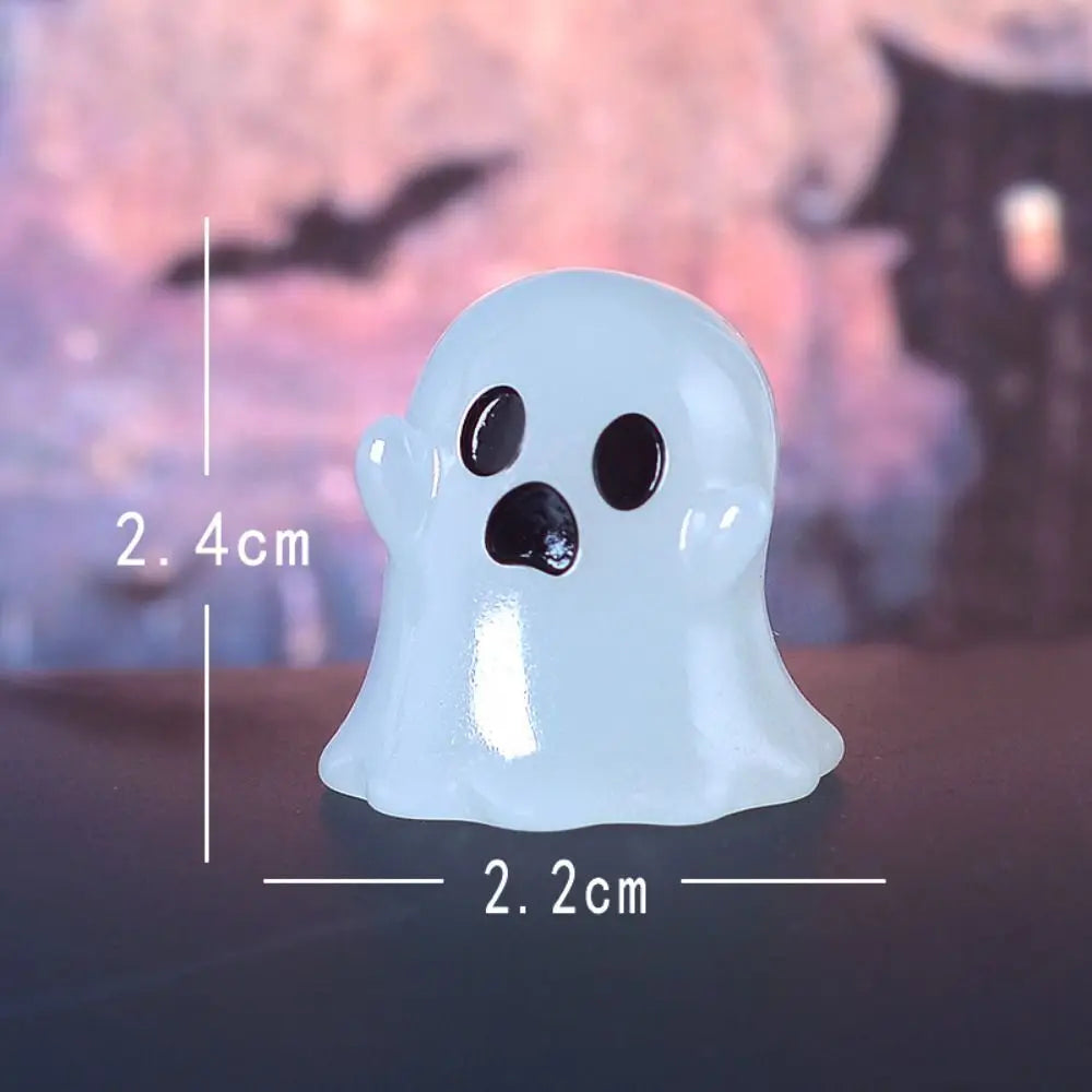 Cartoon Halloween Luminous Ghost Figurines Resin Crafts DIY Noctilucent Ghost Ornaments Mini Festival