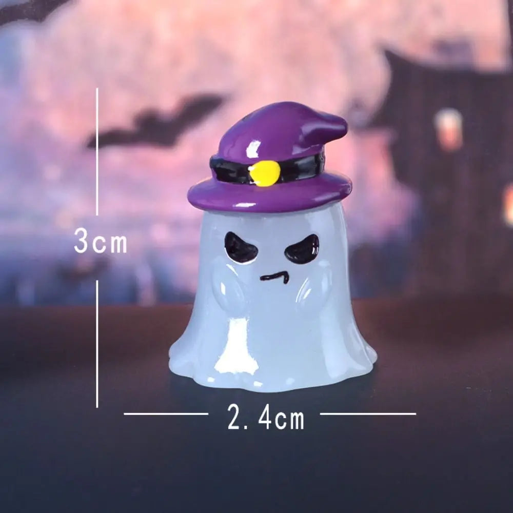 Cartoon Halloween Luminous Ghost Figurines Resin Crafts DIY Noctilucent Ghost Ornaments Mini Festival