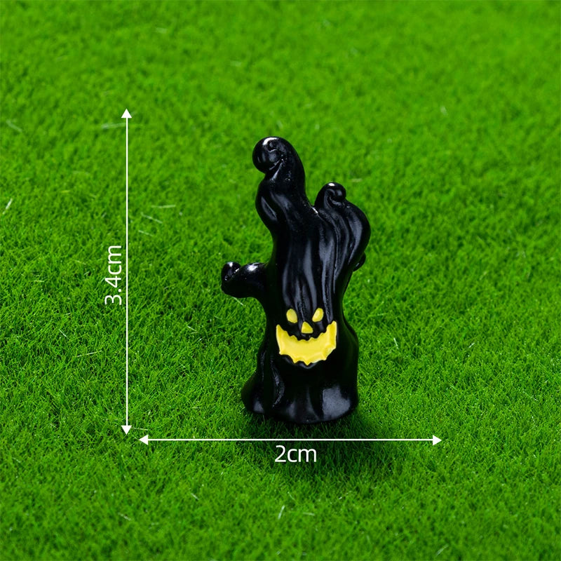 Halloween Pumpkin Ghost Micro Landscape Figurines Cute Small Ornaments Creative DIY Home Decoration Accessories Gifts