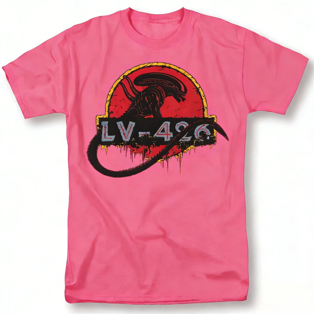 Alien Movie Vintage Graphic T-Shirt Xenomorph Creature Poster Design Black Sci-Fi Tee for Alien Fans Casual Costume Events