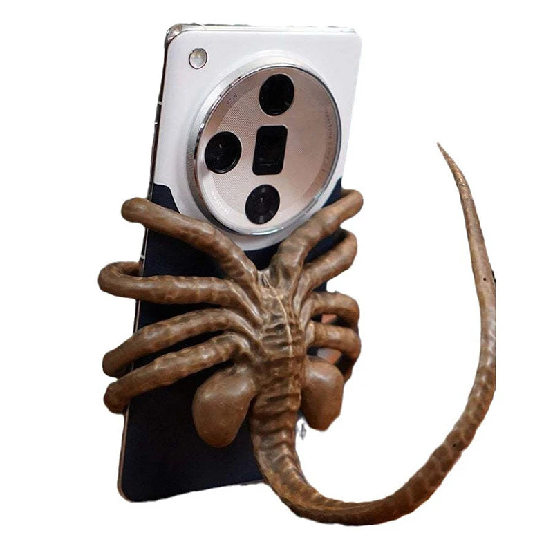 Alien Phone Holder, Creative Decorative Phone Holder Ornament Science Fiction Thriller Movie Facehugger Phone Holder Halloween