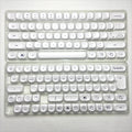 Cute Ghost Small Font Keycaps for Custom Mechanical Keyboard PBT MOA Ball Cap White Minimalist Keycaps Gaming Keyboard
