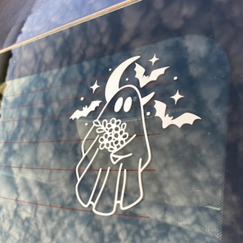 Cute Ghost Bat for Car Sticker External Accessories Decoration Rear Windshield Window Anime Sticker Waterproof Vinyl Decals