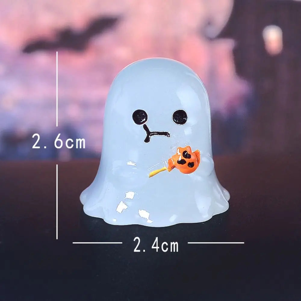 Cartoon Halloween Luminous Ghost Figurines Resin Crafts DIY Noctilucent Ghost Ornaments Mini Festival