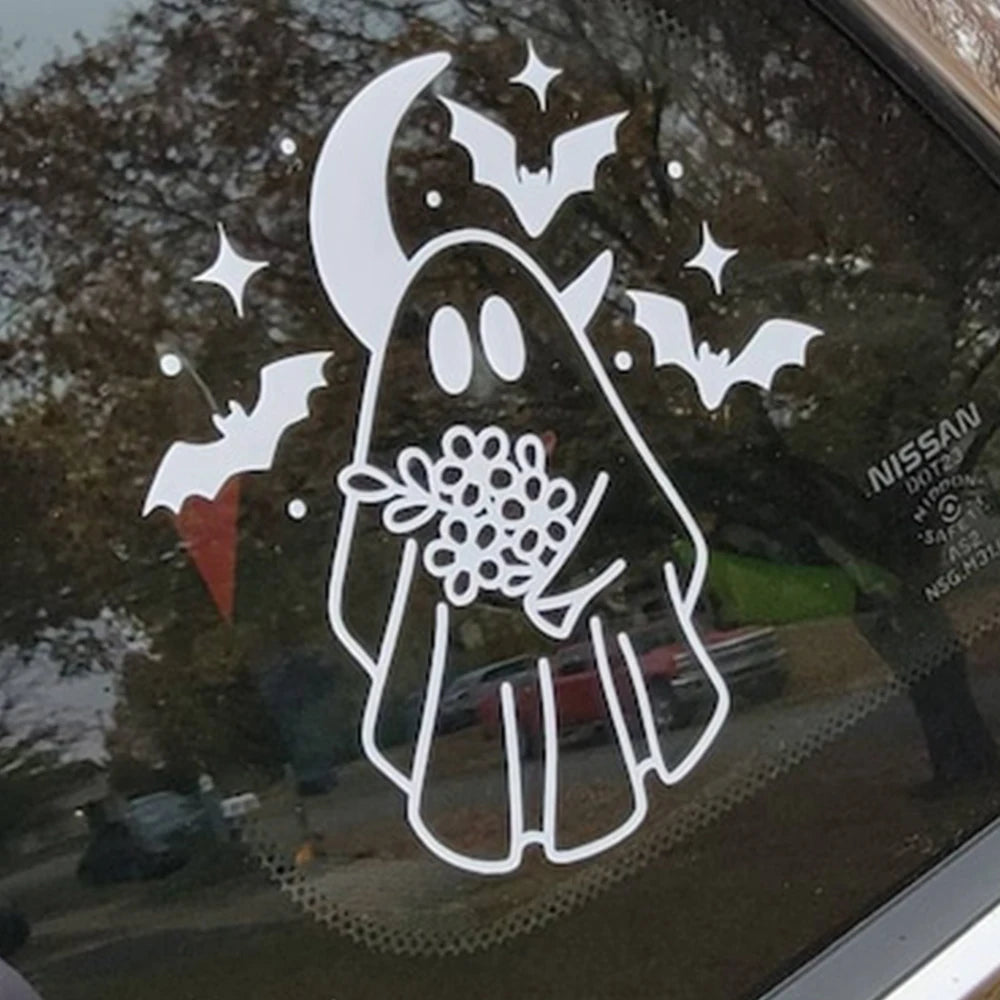 Cute Ghost Bat for Car Sticker External Accessories Decoration Rear Windshield Window Anime Sticker Waterproof Vinyl Decals