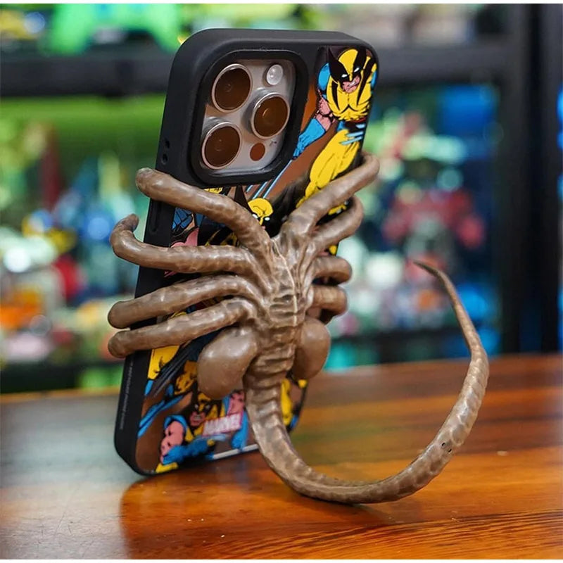 Alien Phone Holder, Creative Decorative Phone Holder Ornament Science Fiction Thriller Movie Facehugger Phone Holder Halloween