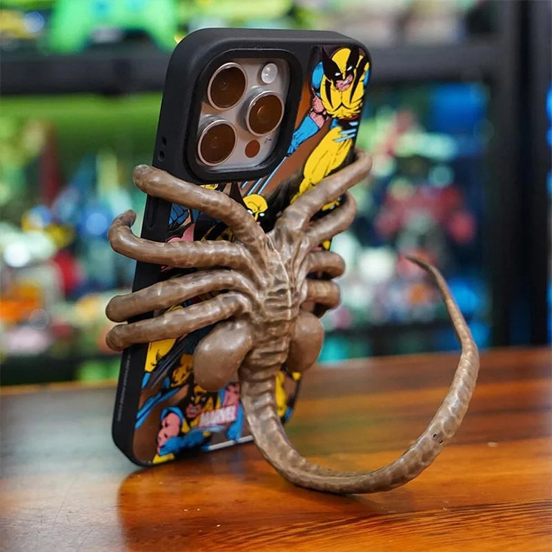 Alien Phone Holder, Creative Decorative Phone Holder Ornament Science Fiction Thriller Movie Facehugger Phone Holder Halloween