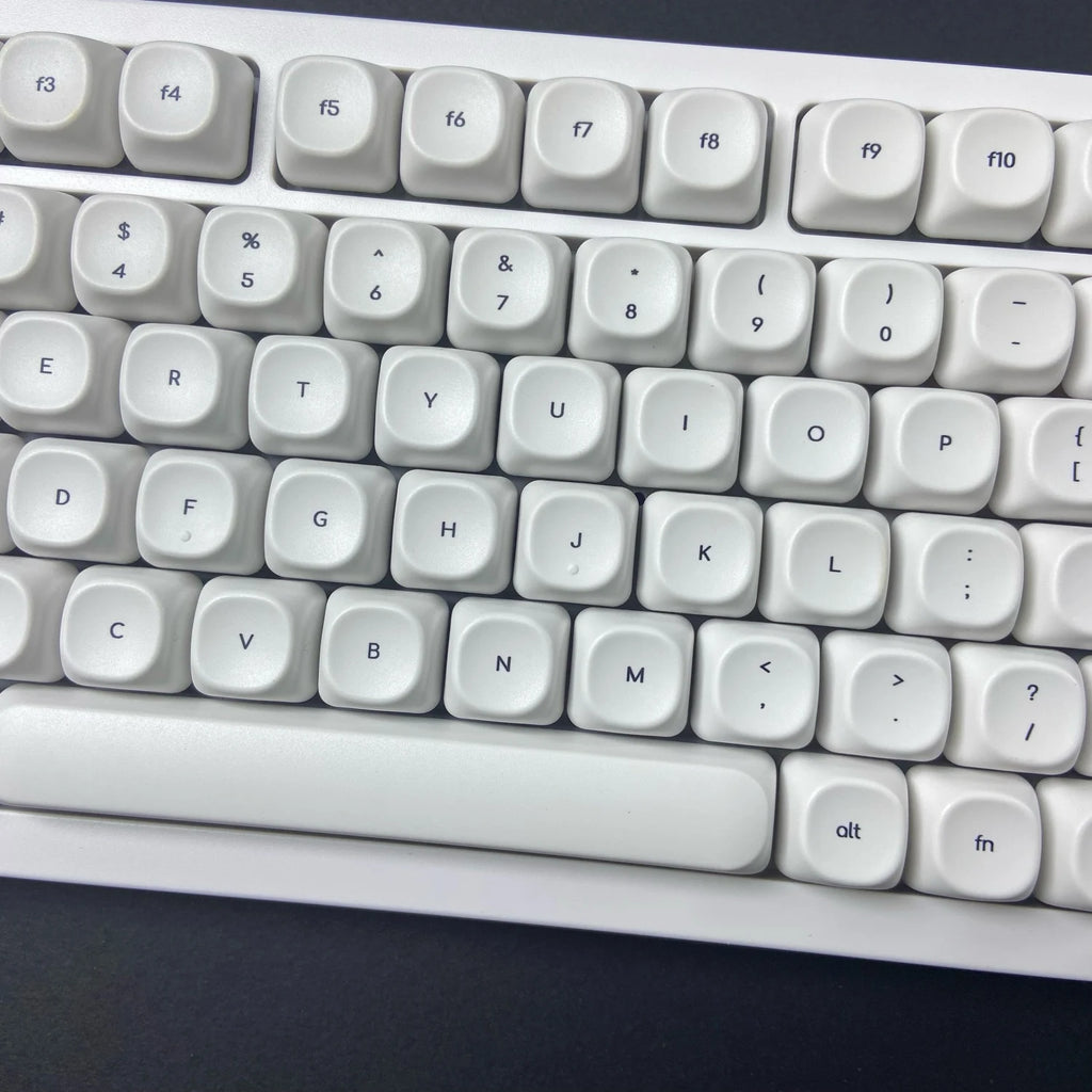 Cute Ghost Small Font Keycaps for Custom Mechanical Keyboard PBT MOA Ball Cap White Minimalist Keycaps Gaming Keyboard