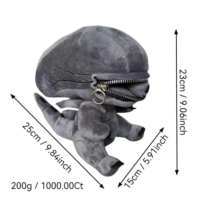 Alien ：Romulus Human Xenomorph Hybrid Shaped Zipper Mouth Animal Plush Doll Pillows Stuffed Toys Cartoon Decor Trendy Toy