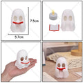 Reading Ghost Model Adorable Spirit Statue with Open Book, Spooky Cute Desk Decor for Halloween/Gifts