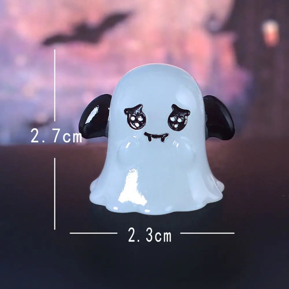Cartoon Halloween Luminous Ghost Figurines Resin Crafts DIY Noctilucent Ghost Ornaments Mini Festival