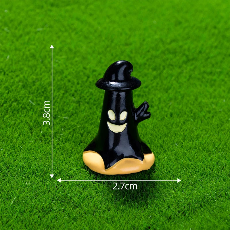 Halloween Pumpkin Ghost Micro Landscape Figurines Cute Small Ornaments Creative DIY Home Decoration Accessories Gifts