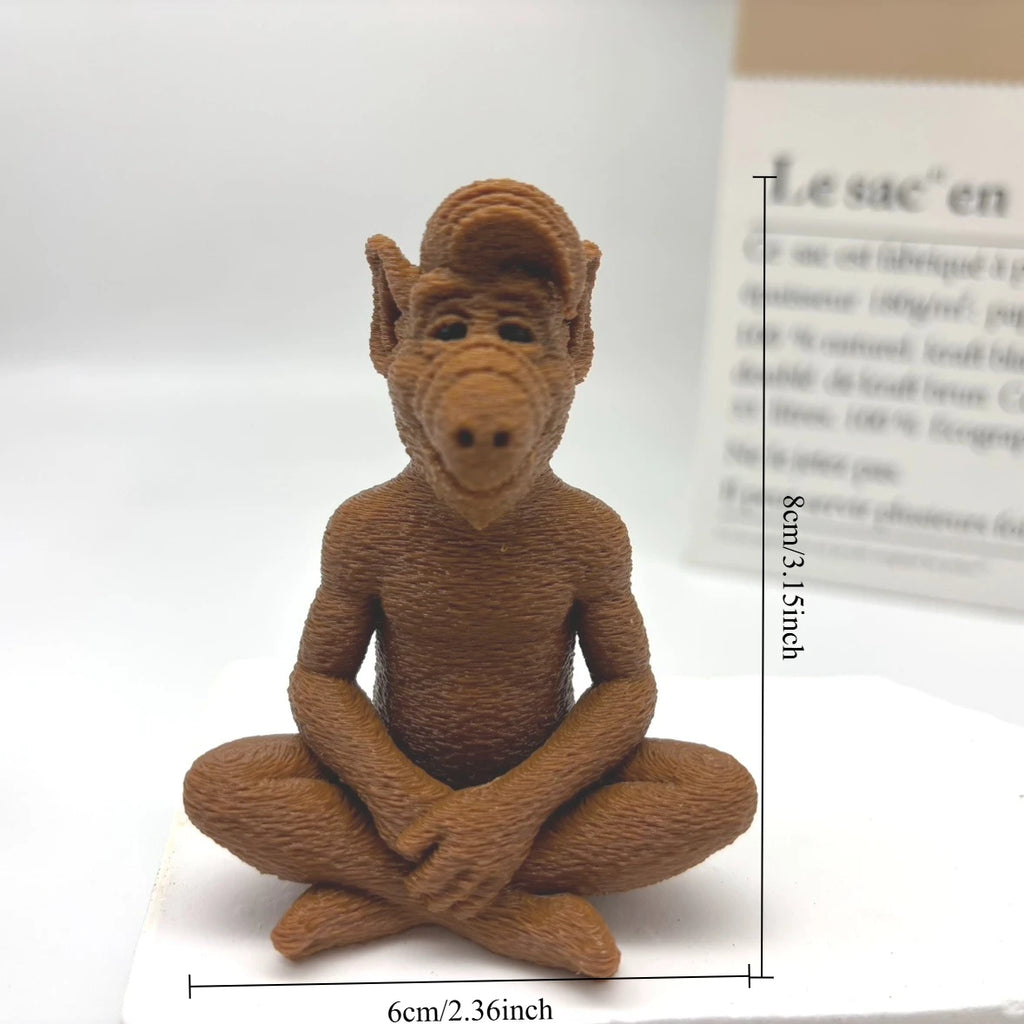 Alf Meditating Alien Statue, Alf Tv Show Comedy Character Figurine, Fan Nostalgia Gift, 3D Printed Statue Figurine, Alien Appearance Presented in Meditating Pose, Car Hanging Ornament Perfect Christmas, Halloween, and Easter
