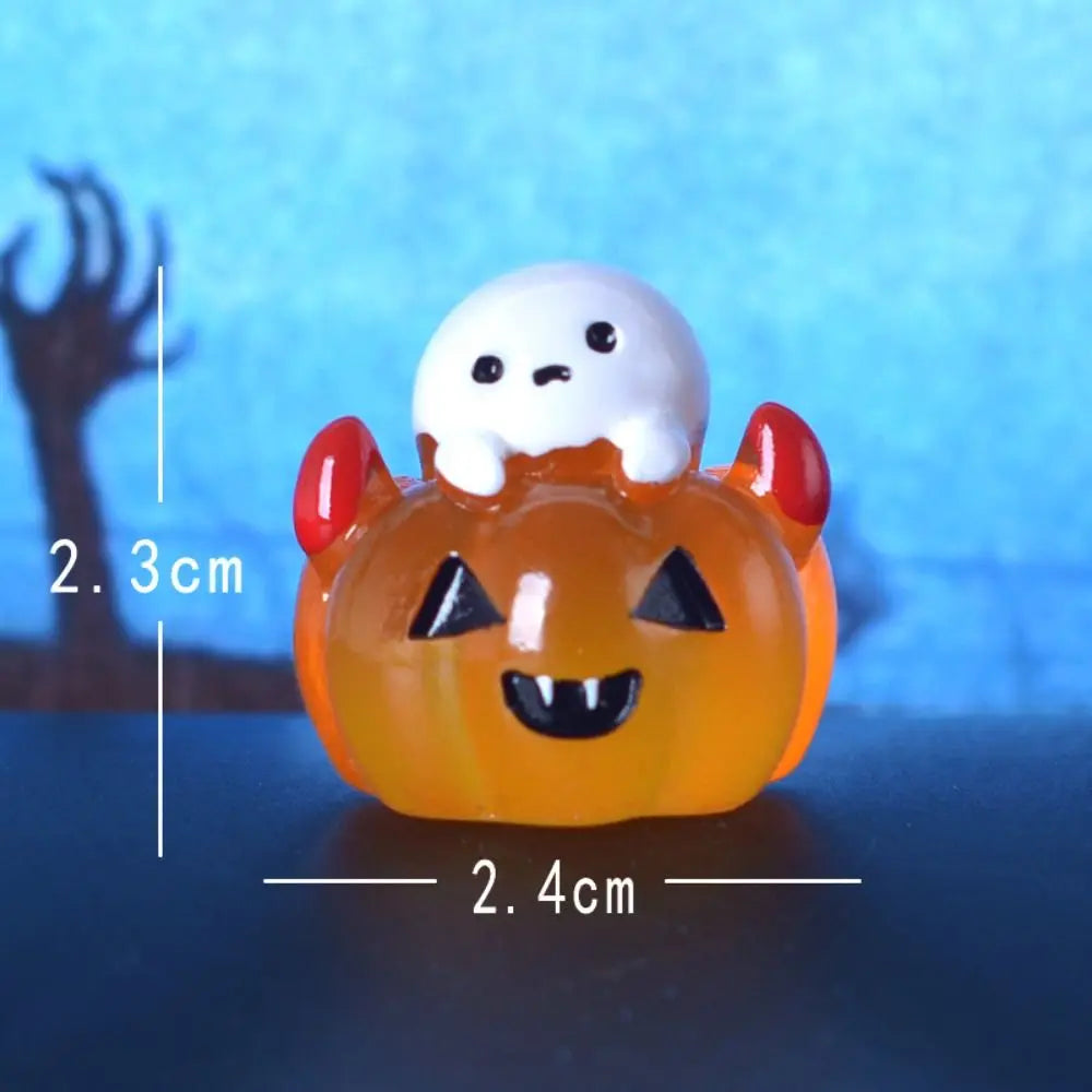 Cartoon Halloween Luminous Ghost Figurines Resin Crafts DIY Noctilucent Ghost Ornaments Mini Festival
