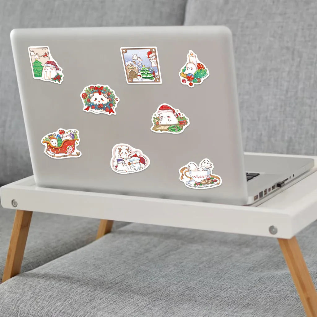50PCS Cartoon Christmas Ghost Graffiti Stickers - Waterproof DIY Decor for Guitar, Notebook & Luggage RecordingYourLife Store