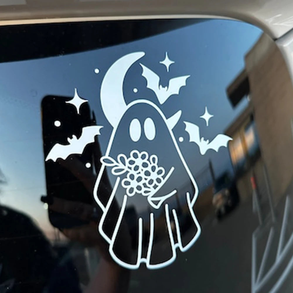 Cute Ghost Bat for Car Sticker External Accessories Decoration Rear Windshield Window Anime Sticker Waterproof Vinyl Decals