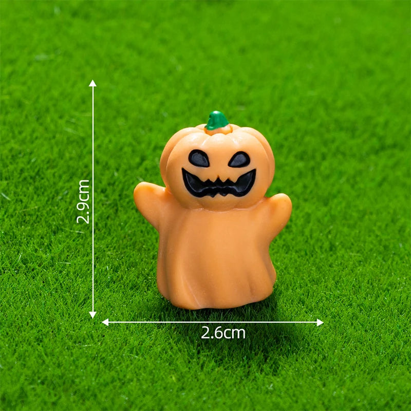 Halloween Pumpkin Ghost Micro Landscape Figurines Cute Small Ornaments Creative DIY Home Decoration Accessories Gifts
