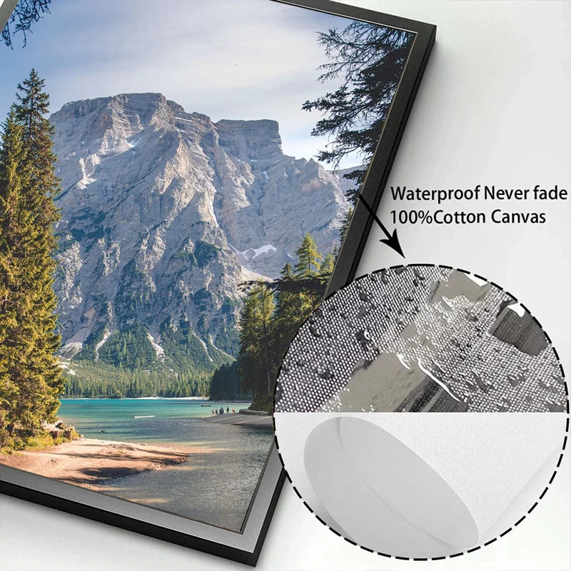 Beautiful Dark Green Forest Foggy Mountain Landscape Nature Scenery Poster Canvas Painting Wall Art Pictures Home Room Decor